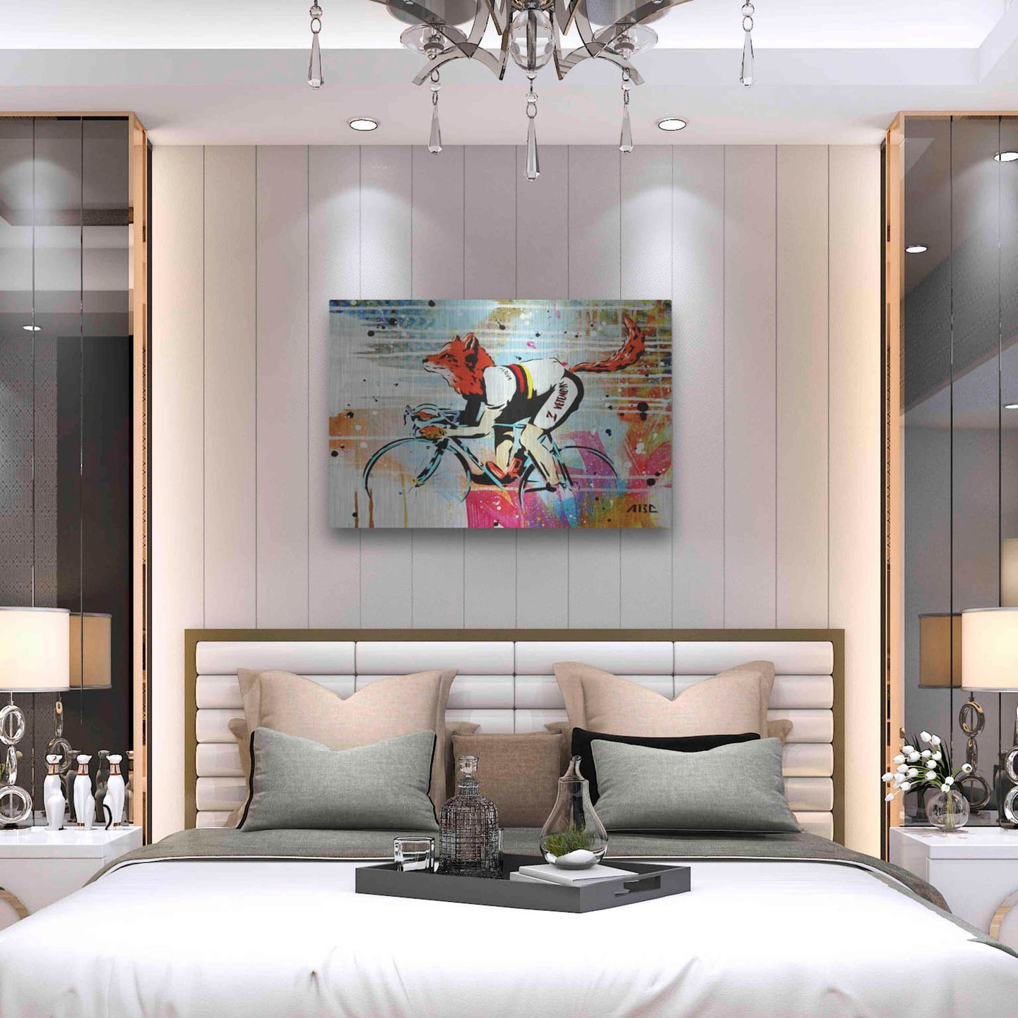 Luxe Metal Art 'Le Fox' by AbcArtAttack, Metal Wall Art,36x24