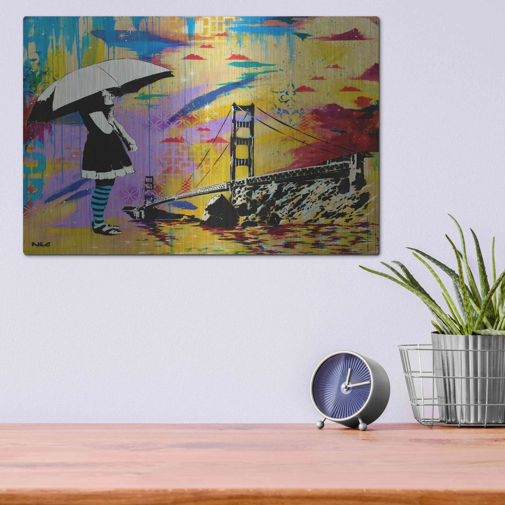 'Shelter at Bay' by AbcArtAttack – Metal Wall Art, 16x12 room view