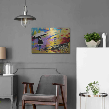 Luxe Metal Art 'Shelter at Bay' by AbcArtAttack, Metal Wall Art,24x16