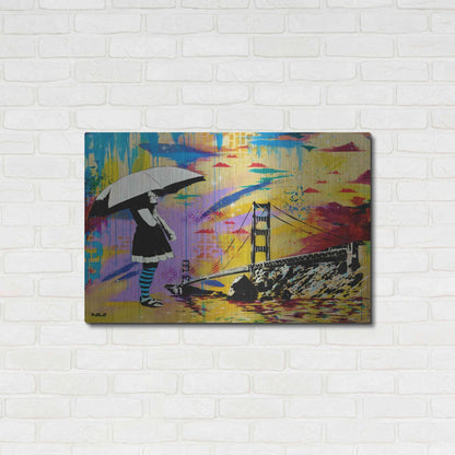 Luxe Metal Art 'Shelter at Bay' by AbcArtAttack, Metal Wall Art,36x24