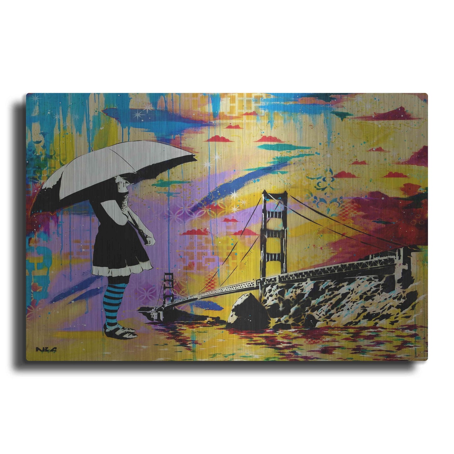 Luxe Metal Art 'Shelter at Bay' by AbcArtAttack, Metal Wall Art