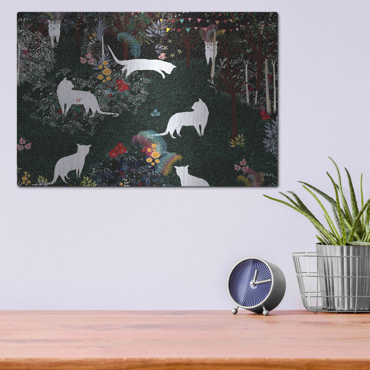 Luxe Metal Art 'Cat Heaven' by Art & Ghosts, Metal Wall Art,16x12