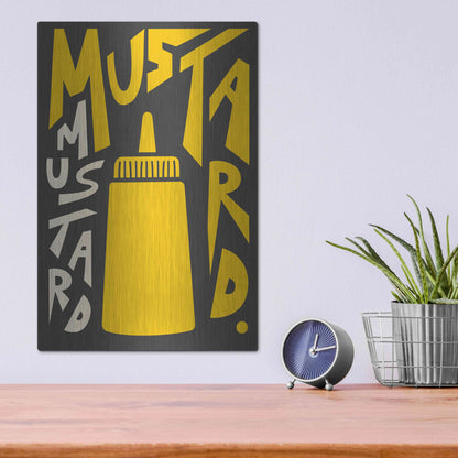 Luxe Metal Art 'Kitchen Mustard' by Ayse, Metal Wall Art,12x16