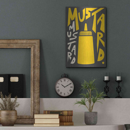 Luxe Metal Art 'Kitchen Mustard' by Ayse, Metal Wall Art,12x16