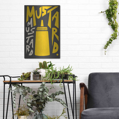 Luxe Metal Art 'Kitchen Mustard' by Ayse, Metal Wall Art,12x16