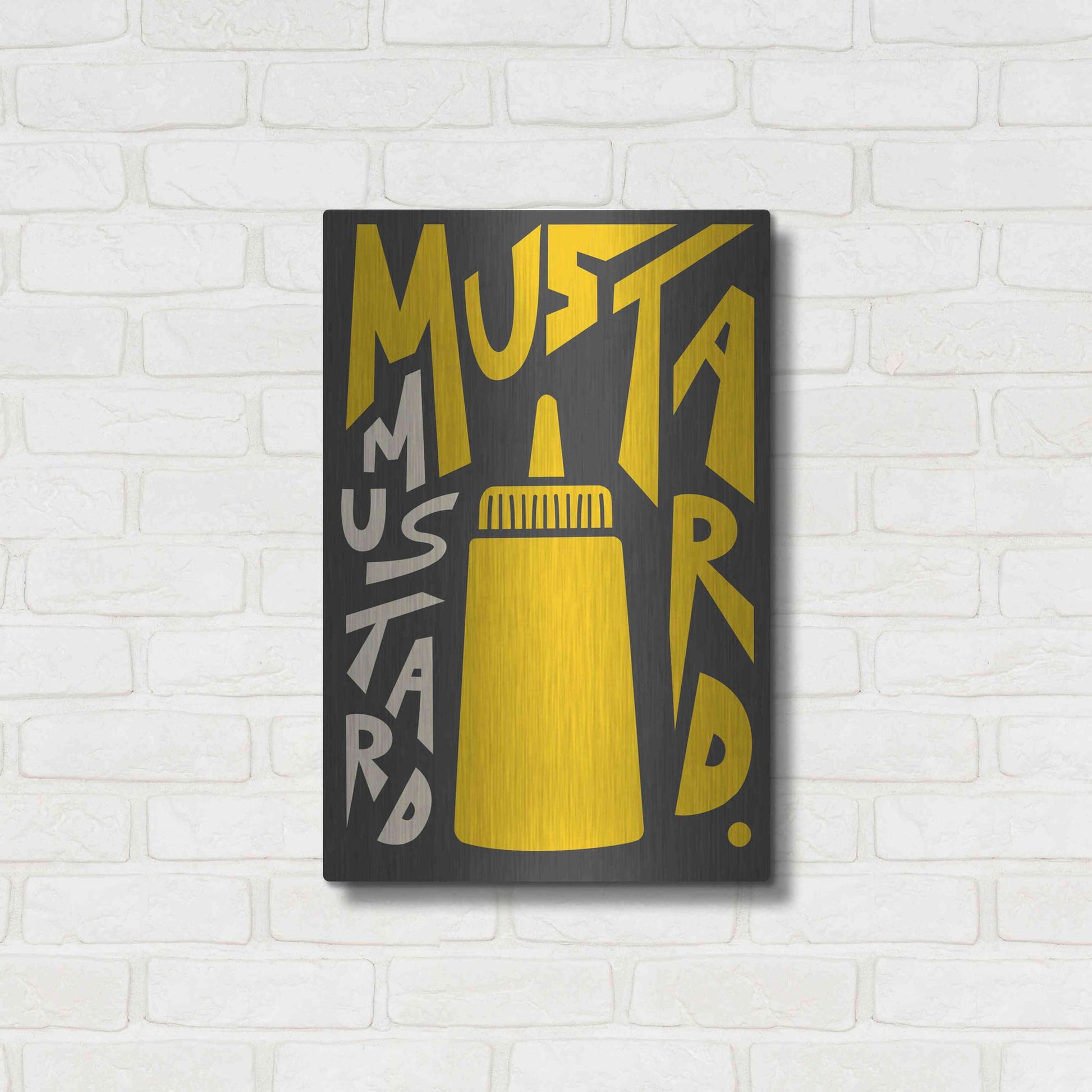 Luxe Metal Art 'Kitchen Mustard' by Ayse, Metal Wall Art,16x24