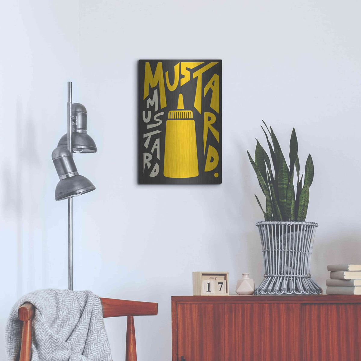 'Kitchen Mustard' by Ayse – Metal Wall Art, 16x24 room view