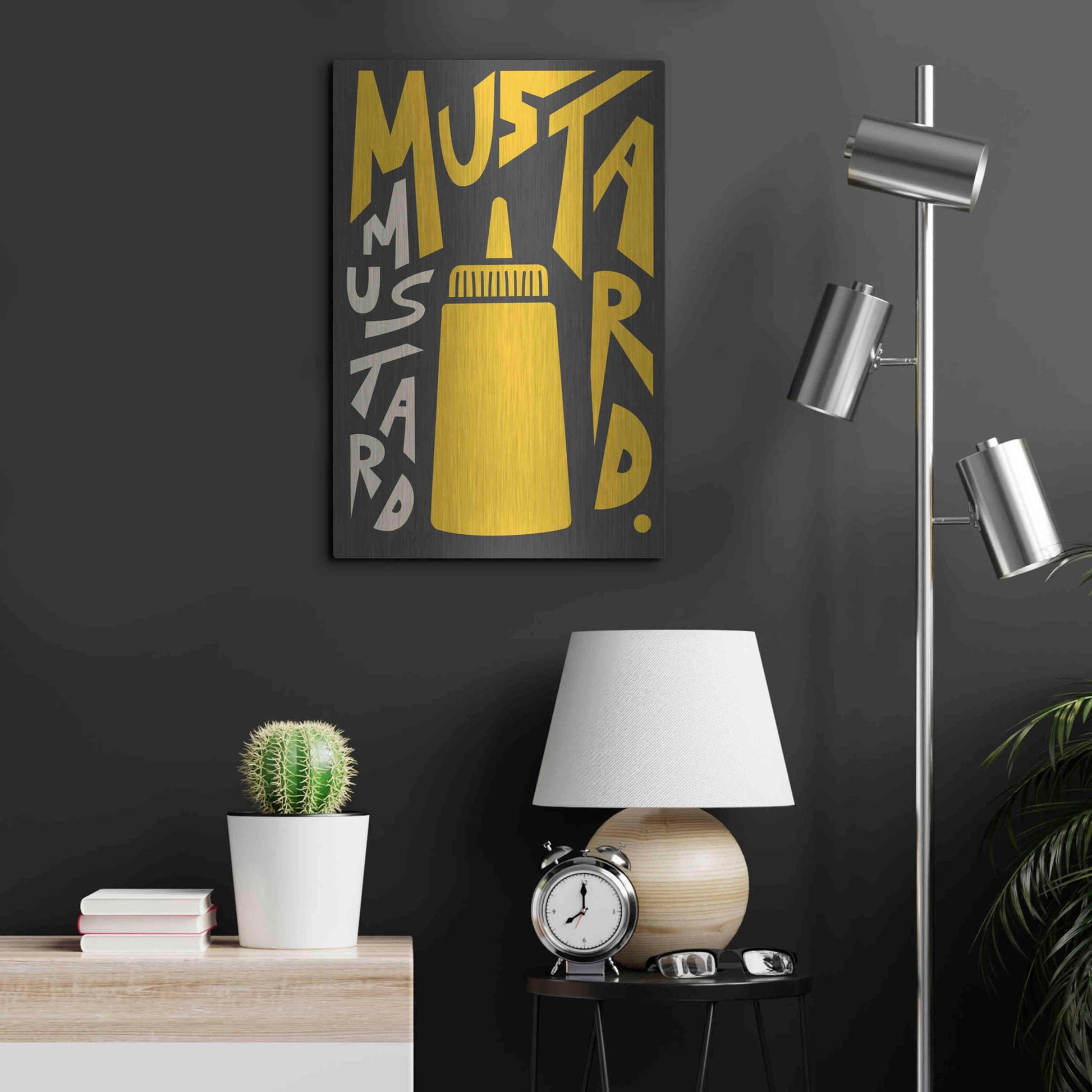 Luxe Metal Art 'Kitchen Mustard' by Ayse, Metal Wall Art,16x24