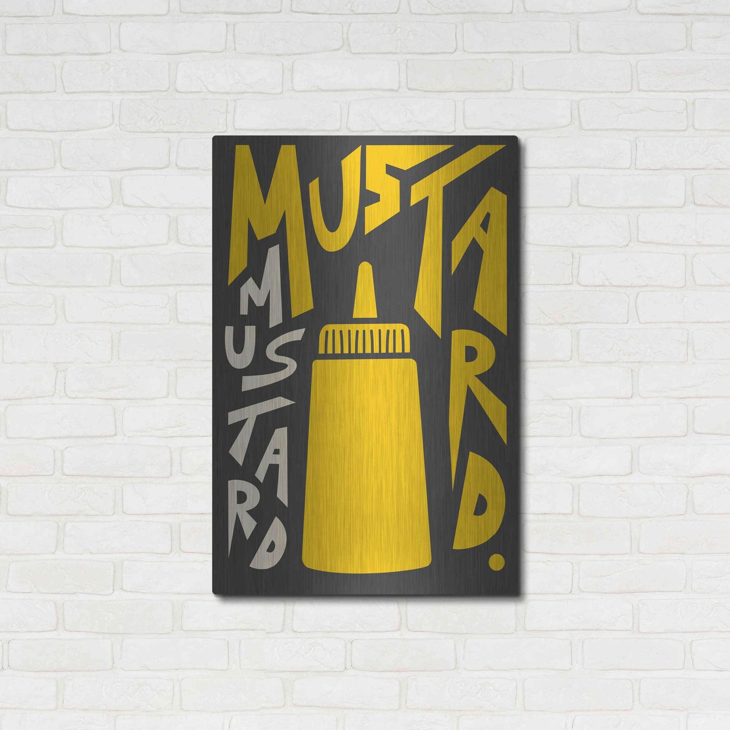 Luxe Metal Art 'Kitchen Mustard' by Ayse, Metal Wall Art,24x36