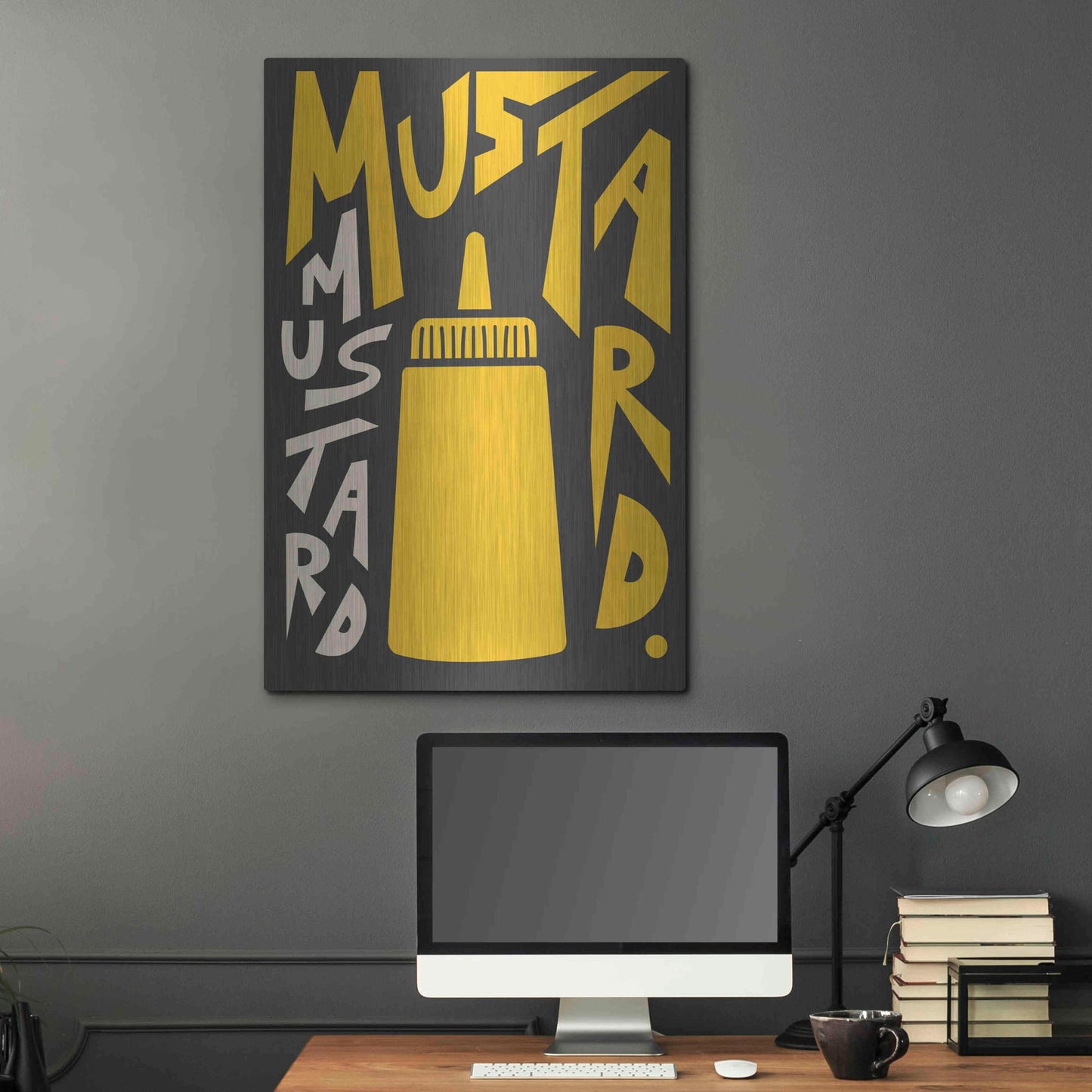 Luxe Metal Art 'Kitchen Mustard' by Ayse, Metal Wall Art,24x36