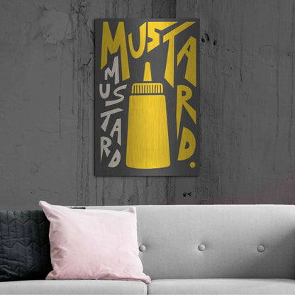 Luxe Metal Art 'Kitchen Mustard' by Ayse, Metal Wall Art,24x36