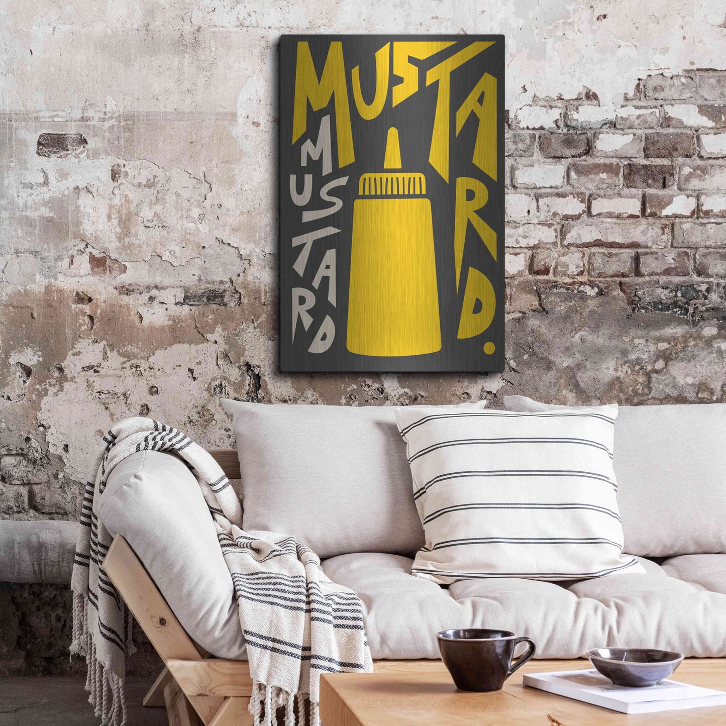Luxe Metal Art 'Kitchen Mustard' by Ayse, Metal Wall Art,24x36