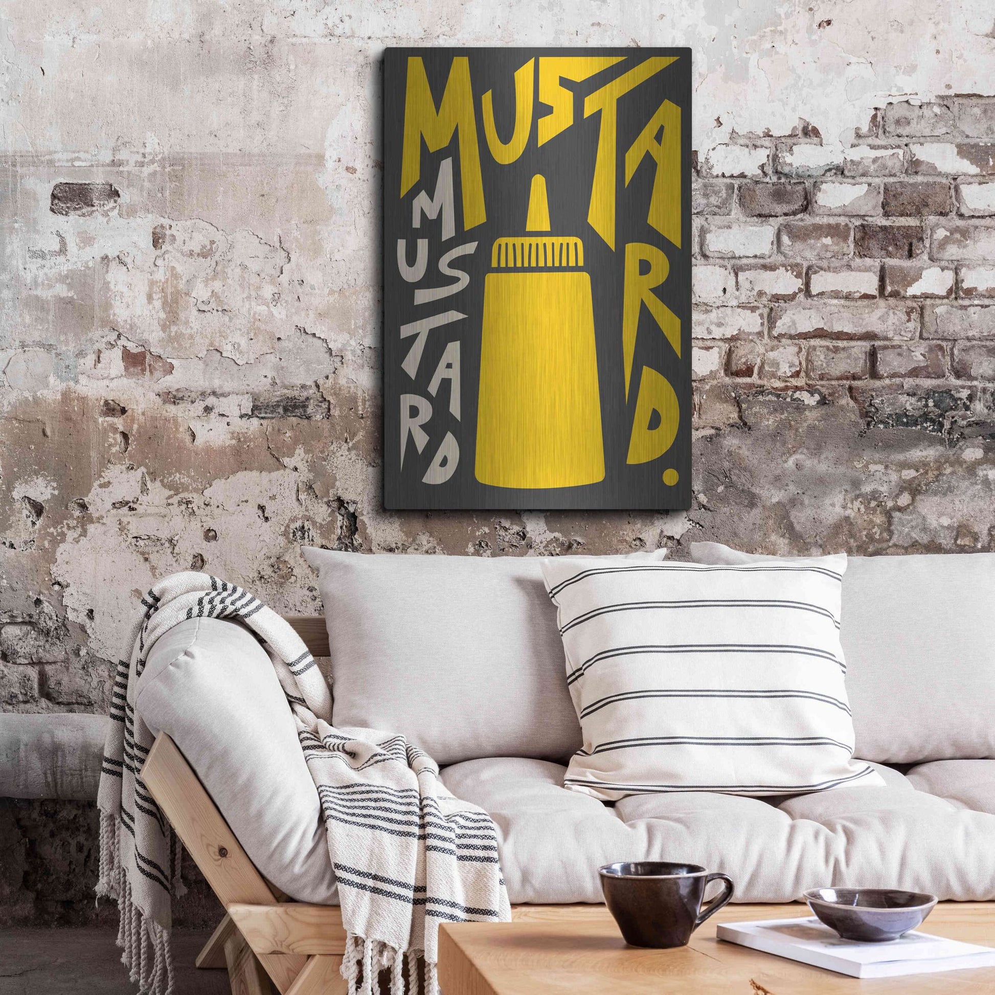 Luxe Metal Art 'Kitchen Mustard' by Ayse, Metal Wall Art,24x36