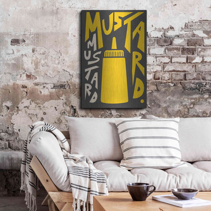 Luxe Metal Art 'Kitchen Mustard' by Ayse, Metal Wall Art,24x36