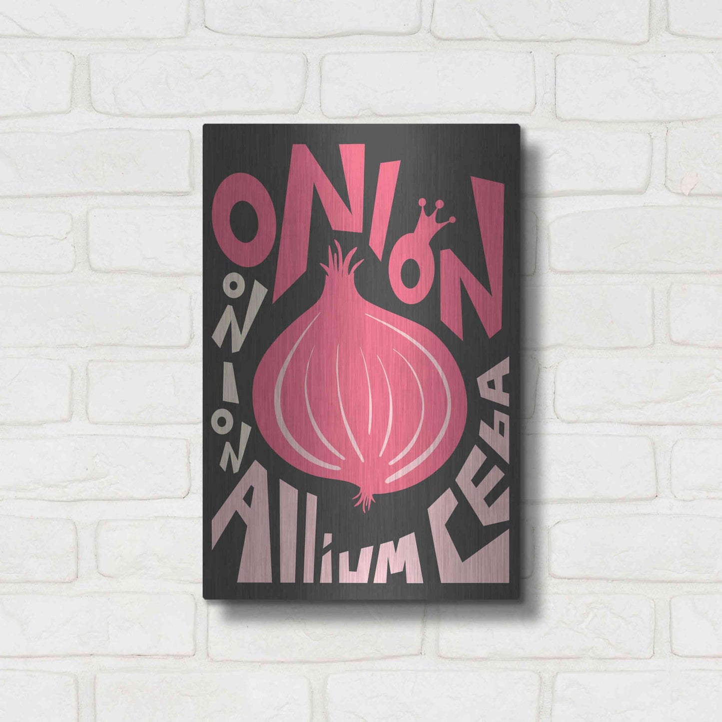 Luxe Metal Art 'Kitchen Onion' by Ayse, Metal Wall Art,12x16