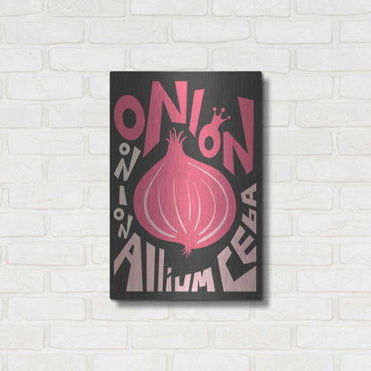 Luxe Metal Art 'Kitchen Onion' by Ayse, Metal Wall Art,16x24