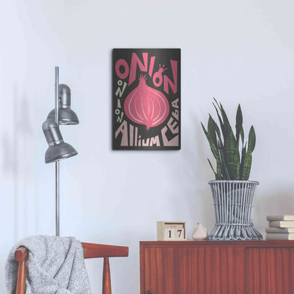 Luxe Metal Art 'Kitchen Onion' by Ayse, Metal Wall Art,16x24