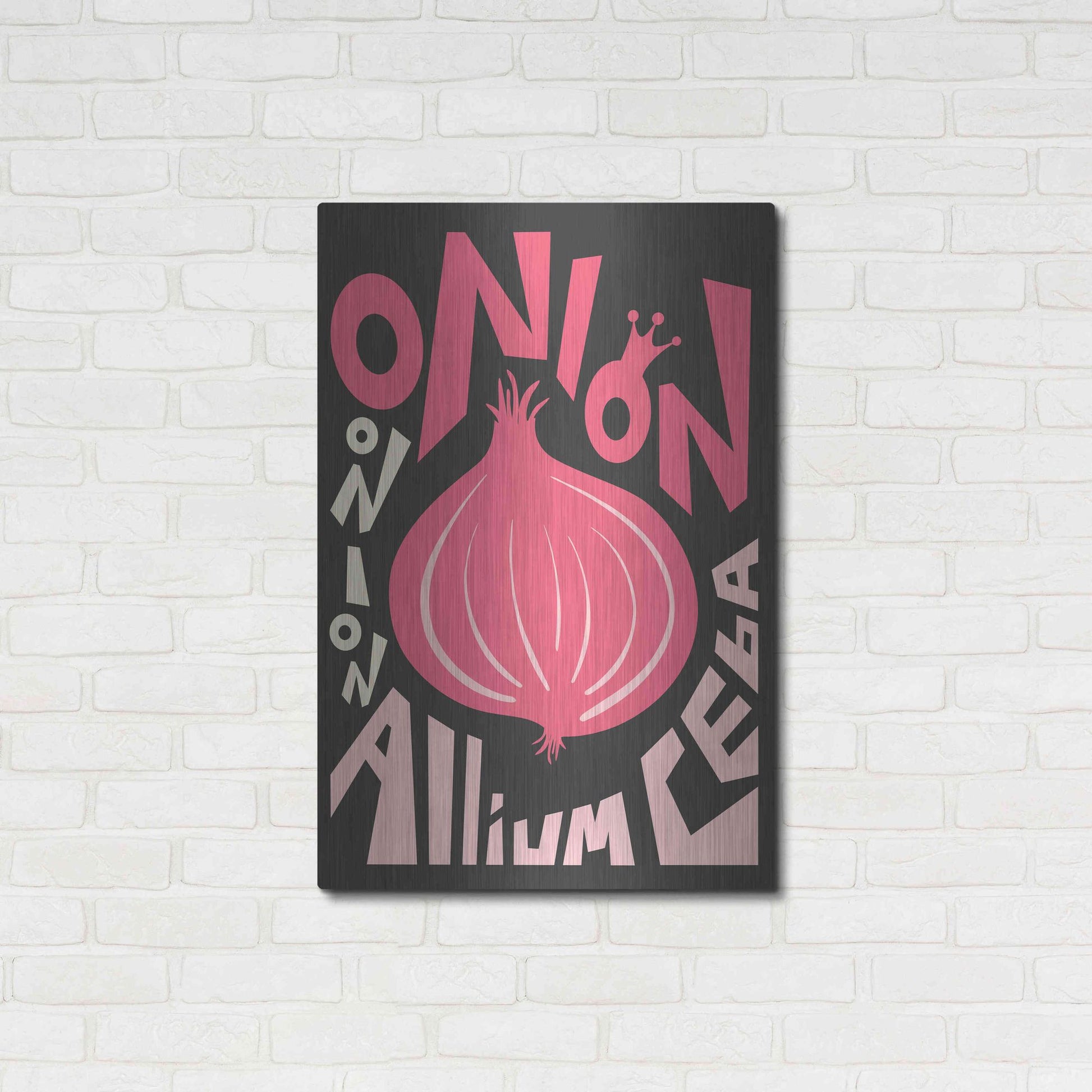 Luxe Metal Art 'Kitchen Onion' by Ayse, Metal Wall Art,24x36