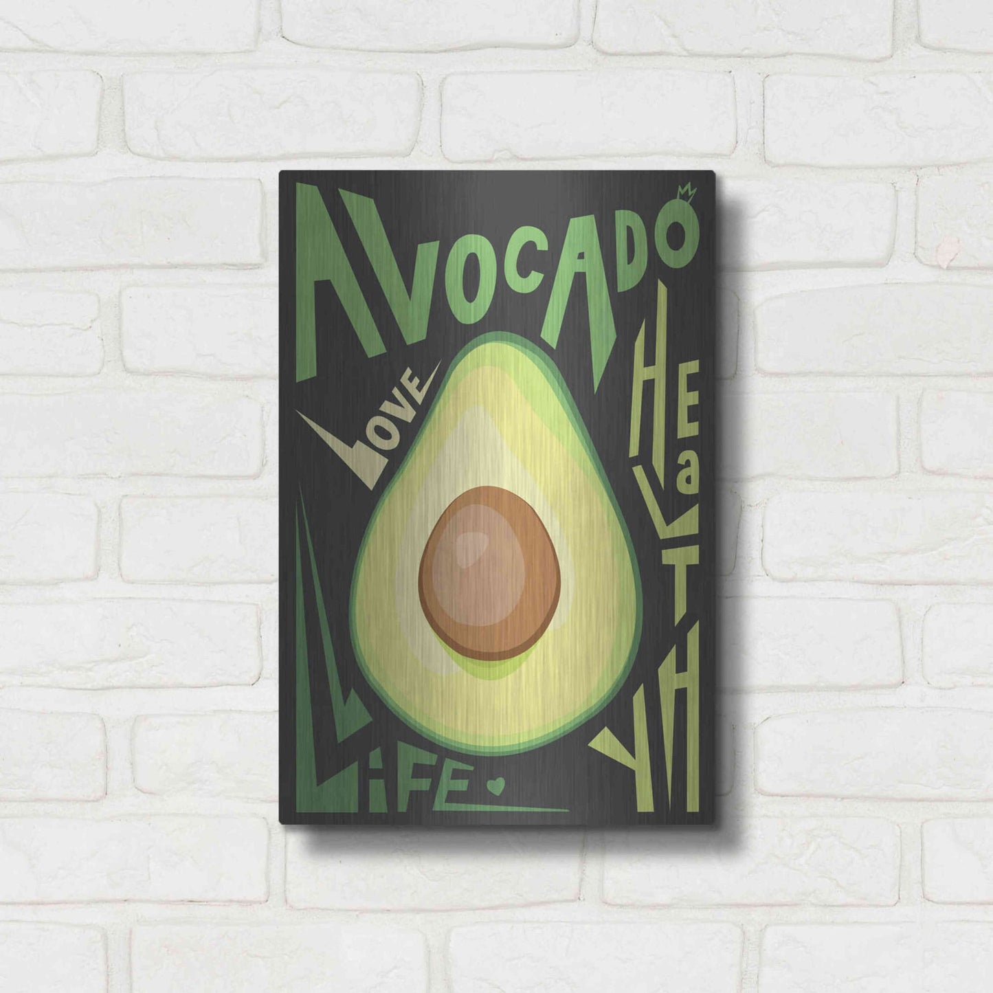 Luxe Metal Art 'Kitchen Avocado' by Ayse, Metal Wall Art,12x16