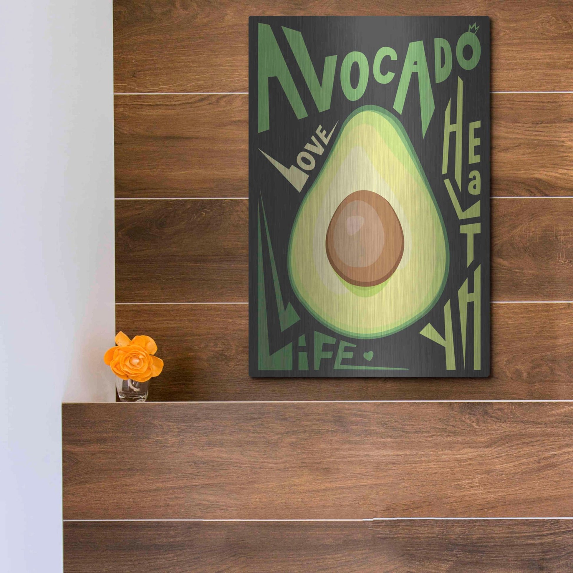 Luxe Metal Art 'Kitchen Avocado' by Ayse, Metal Wall Art,12x16