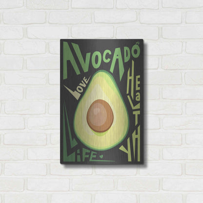 Luxe Metal Art 'Kitchen Avocado' by Ayse, Metal Wall Art,16x24