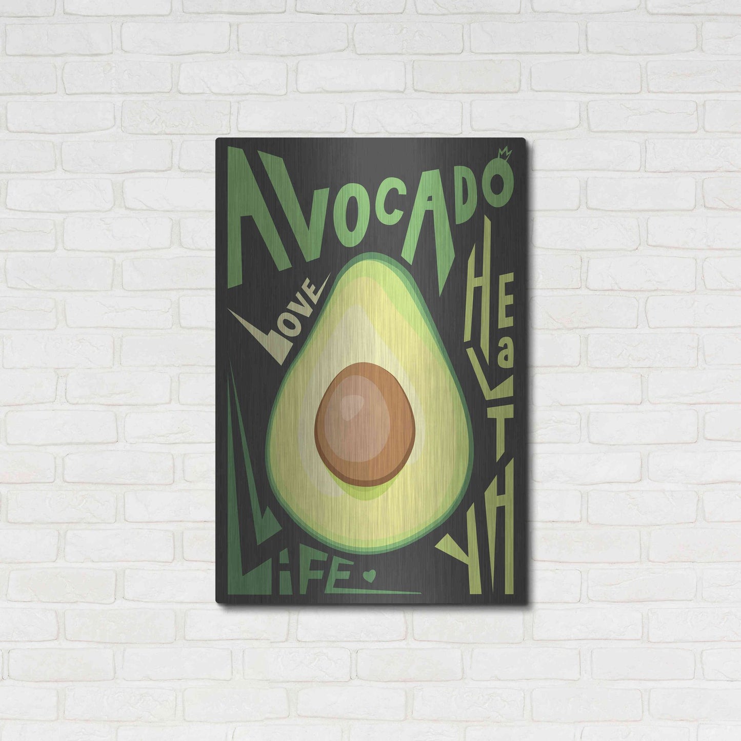 Luxe Metal Art 'Kitchen Avocado' by Ayse, Metal Wall Art,24x36