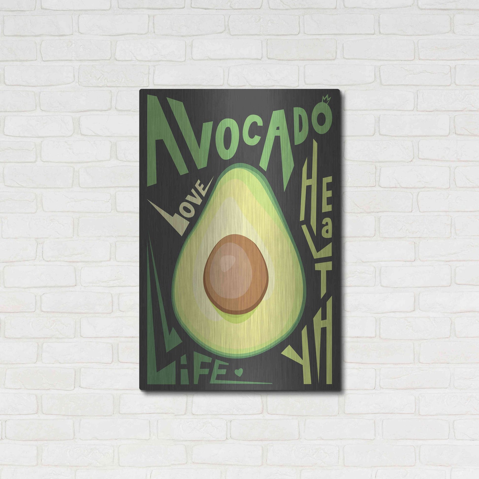 Luxe Metal Art 'Kitchen Avocado' by Ayse, Metal Wall Art,24x36