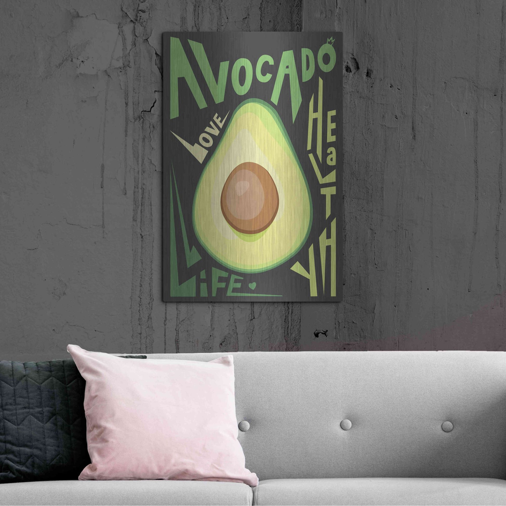 Luxe Metal Art 'Kitchen Avocado' by Ayse, Metal Wall Art,24x36