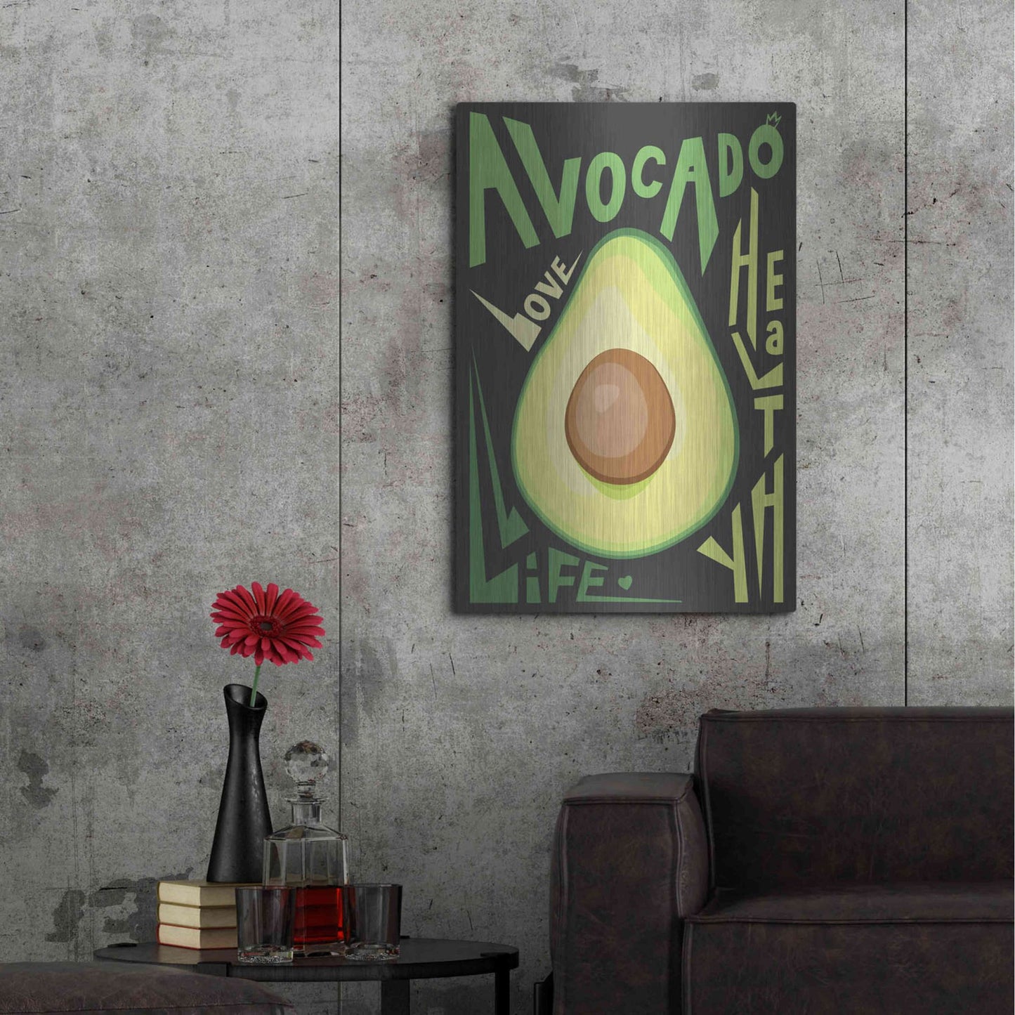Luxe Metal Art 'Kitchen Avocado' by Ayse, Metal Wall Art,24x36