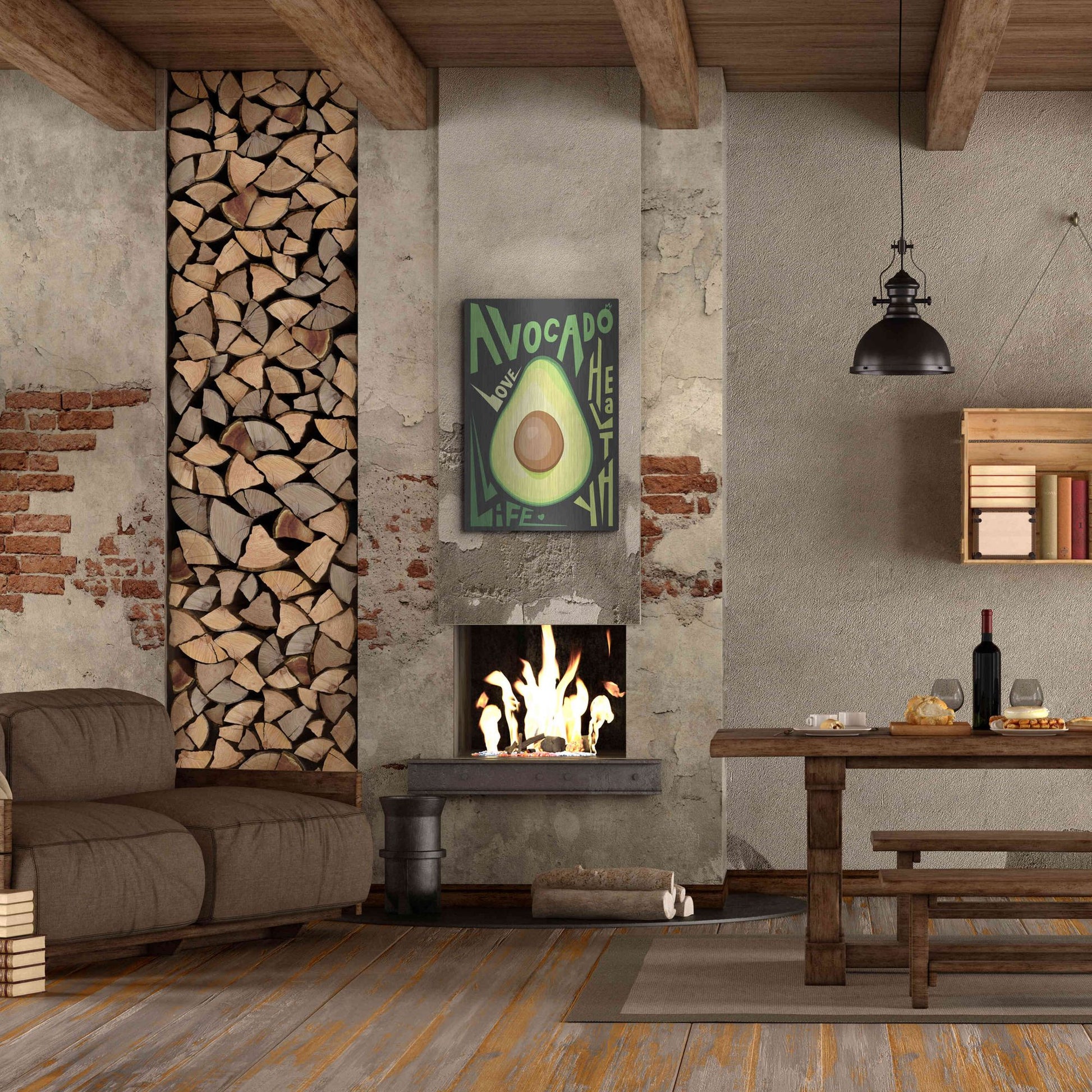Luxe Metal Art 'Kitchen Avocado' by Ayse, Metal Wall Art,24x36