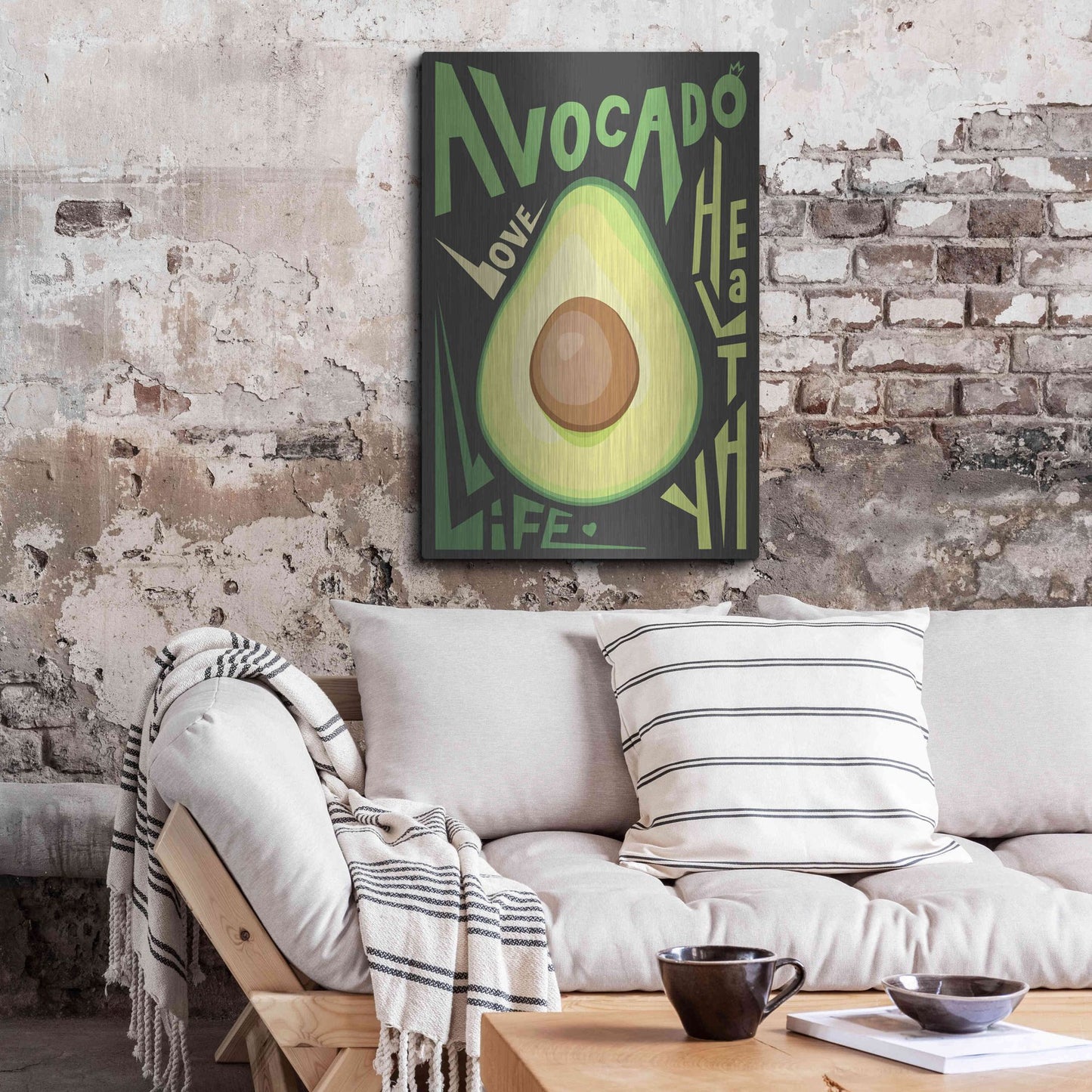 Luxe Metal Art 'Kitchen Avocado' by Ayse, Metal Wall Art,24x36