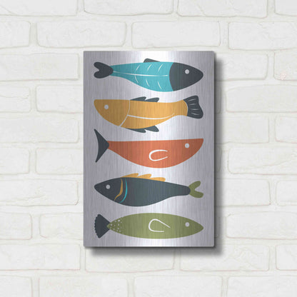 Luxe Metal Art 'Playful Fish' by Ayse, Metal Wall Art,12x16