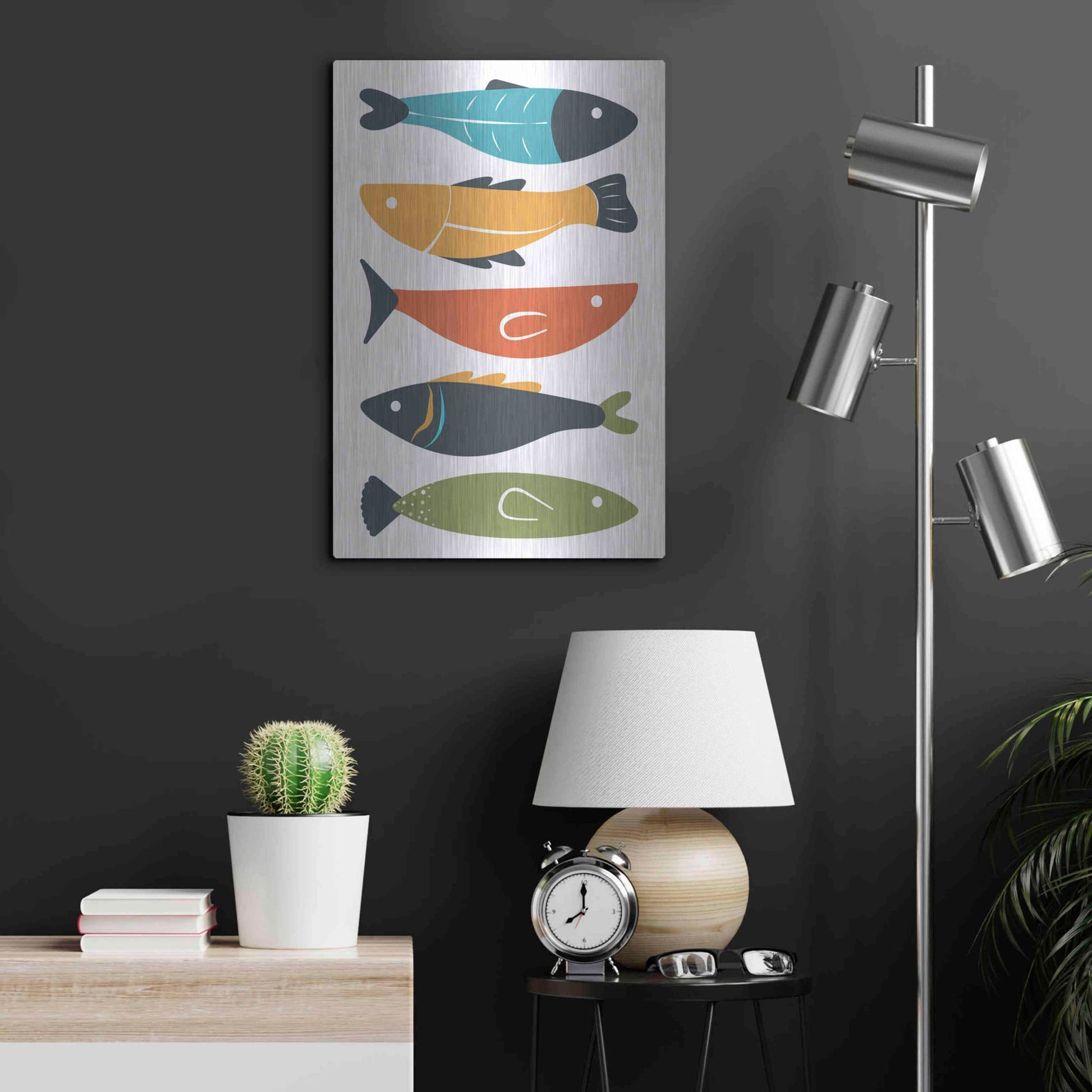 Luxe Metal Art 'Playful Fish' by Ayse, Metal Wall Art,16x24