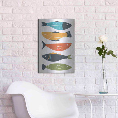 Luxe Metal Art 'Playful Fish' by Ayse, Metal Wall Art,16x24