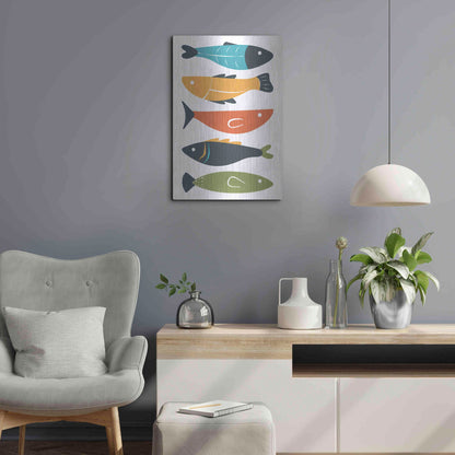 Luxe Metal Art 'Playful Fish' by Ayse, Metal Wall Art,16x24
