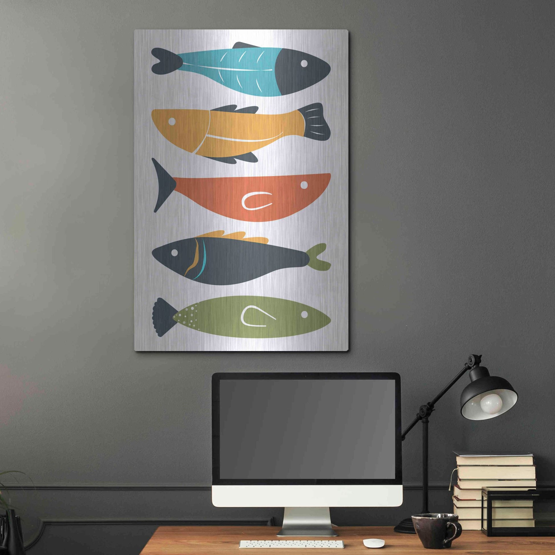 Luxe Metal Art 'Playful Fish' by Ayse, Metal Wall Art,24x36