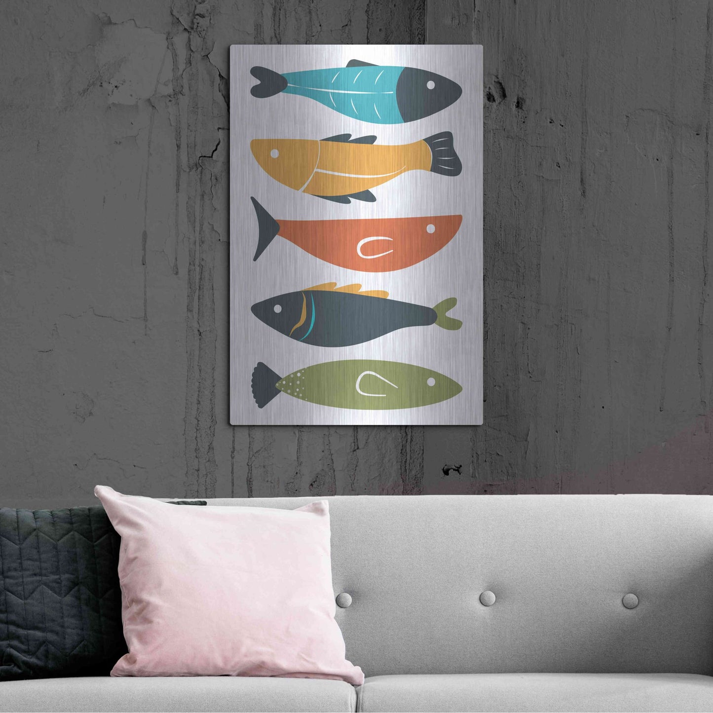 Luxe Metal Art 'Playful Fish' by Ayse, Metal Wall Art,24x36