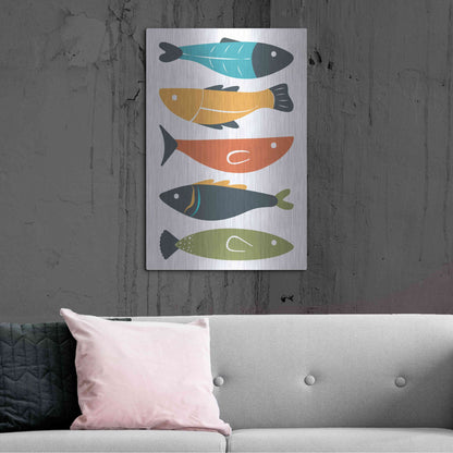 Luxe Metal Art 'Playful Fish' by Ayse, Metal Wall Art,24x36