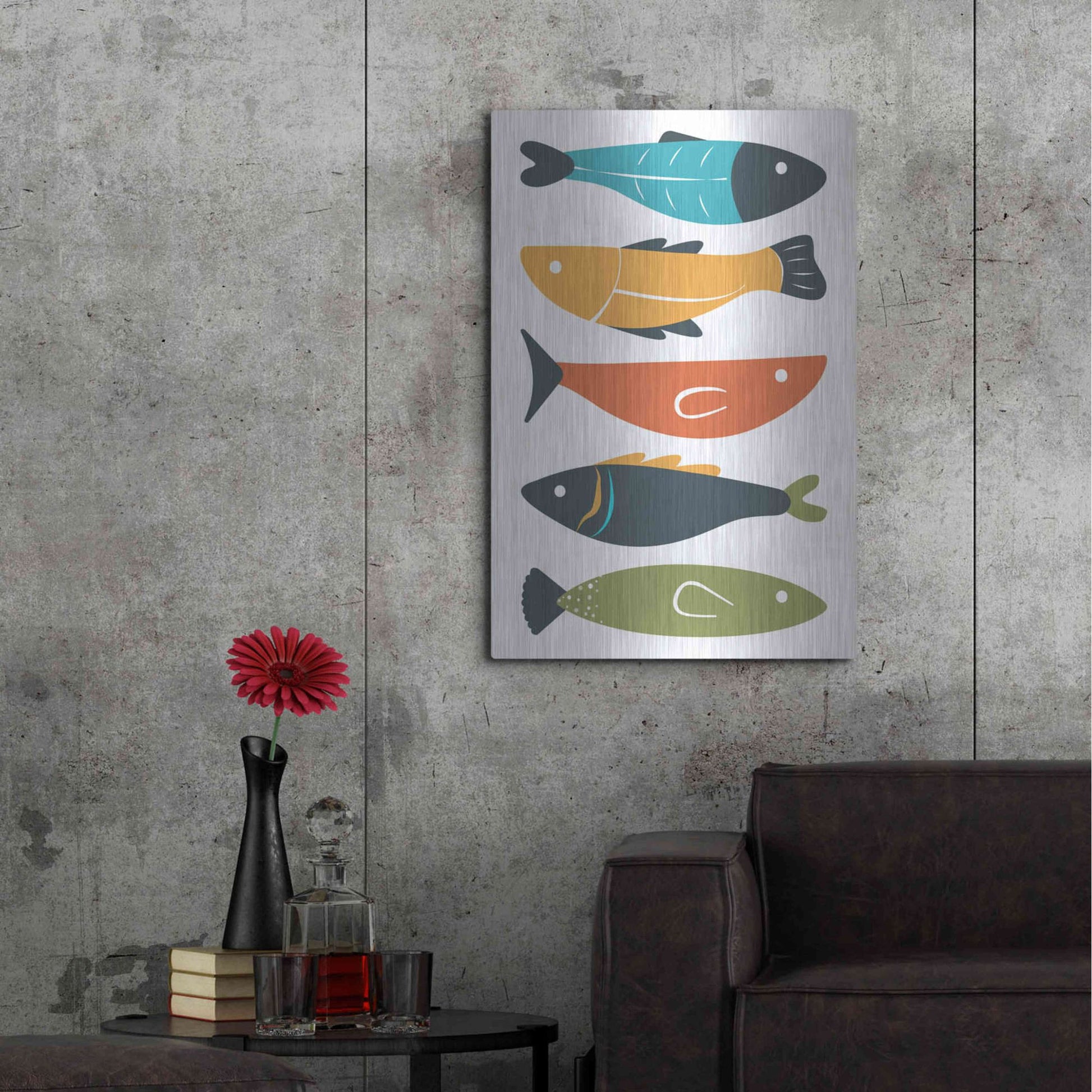 Luxe Metal Art 'Playful Fish' by Ayse, Metal Wall Art,24x36