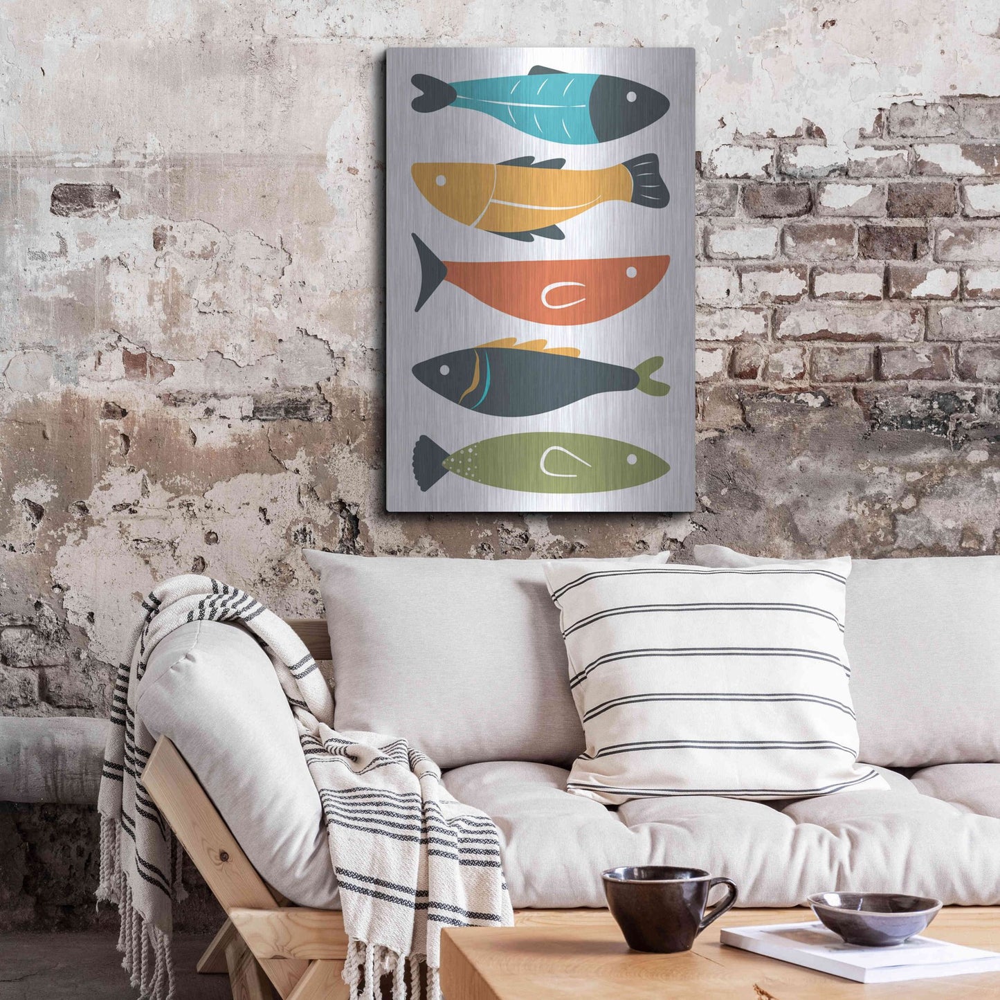 Luxe Metal Art 'Playful Fish' by Ayse, Metal Wall Art,24x36
