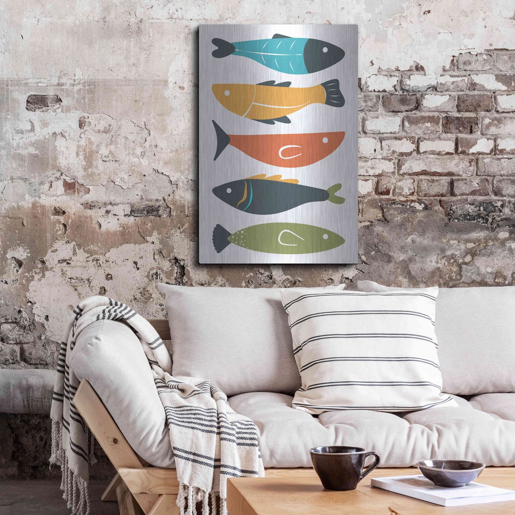 Luxe Metal Art 'Playful Fish' by Ayse, Metal Wall Art,24x36