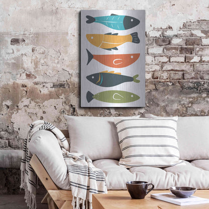 Luxe Metal Art 'Playful Fish' by Ayse, Metal Wall Art,24x36