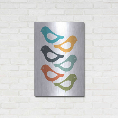 Luxe Metal Art 'Playful Birds' by Ayse, Metal Wall Art,24x36