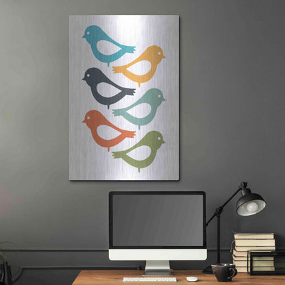 Luxe Metal Art 'Playful Birds' by Ayse, Metal Wall Art,24x36