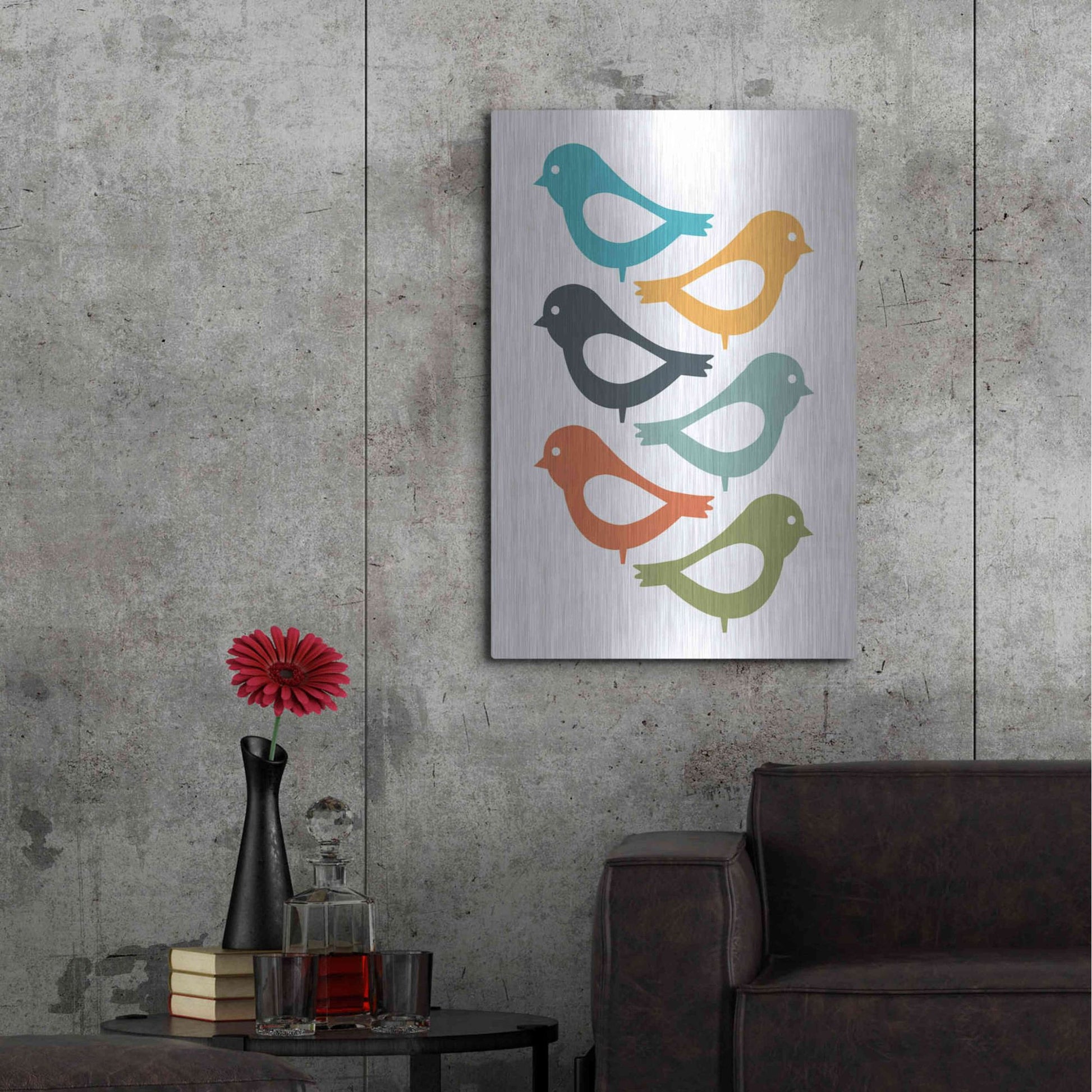 Luxe Metal Art 'Playful Birds' by Ayse, Metal Wall Art,24x36