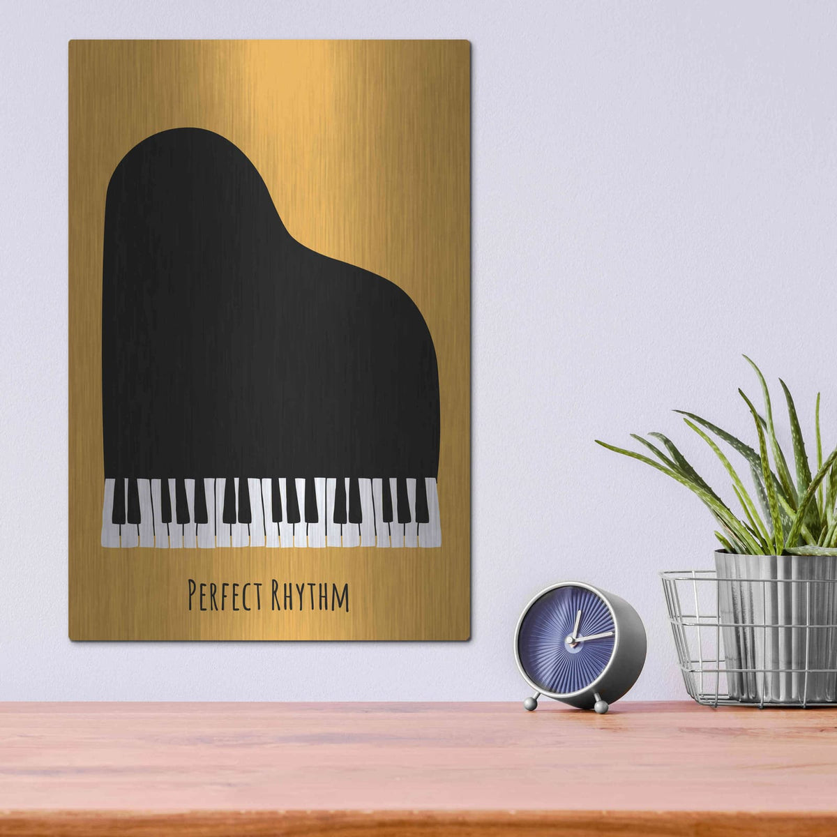 'Piano' by Ayse – Metal Wall Art, 12x16 room view