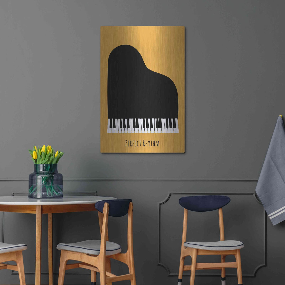 'Piano' by Ayse – Metal Wall Art, 24x36 room view