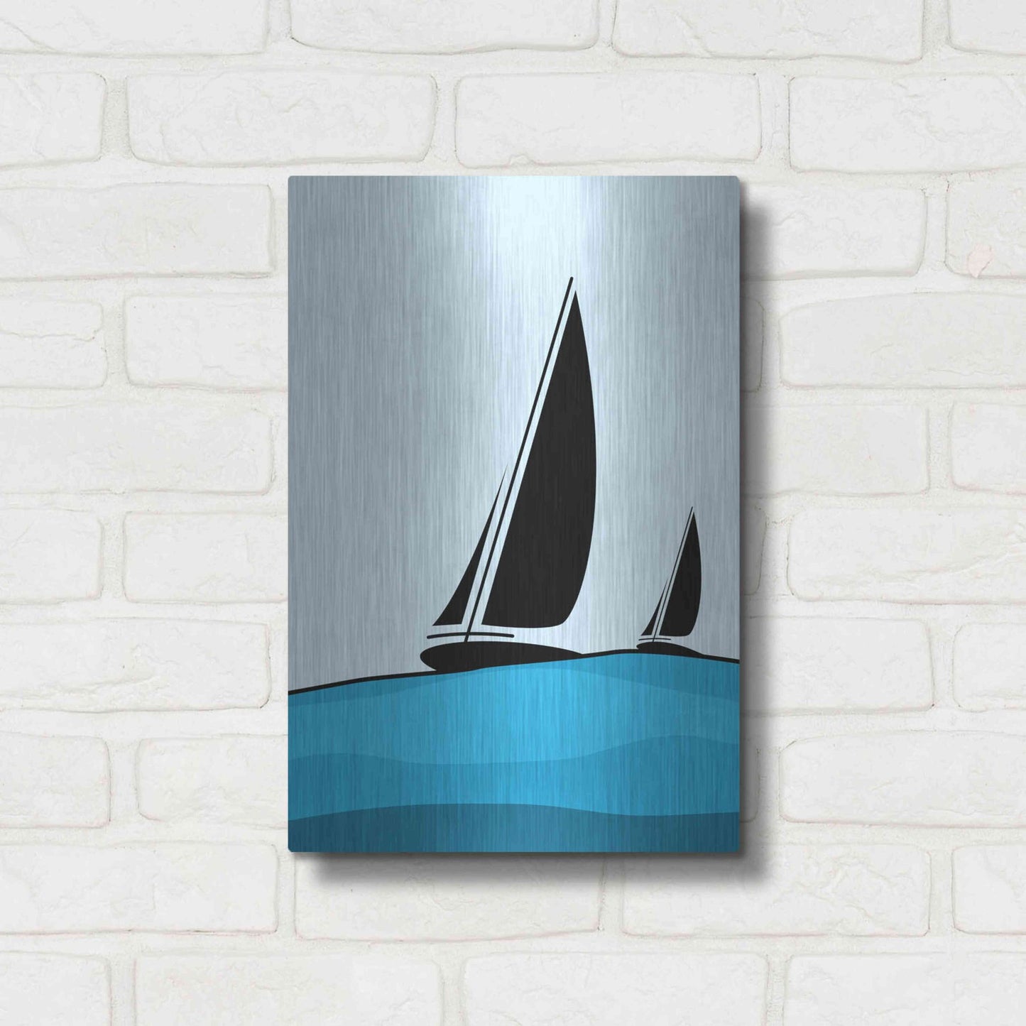Luxe Metal Art 'Sailing' by Ayse, Metal Wall Art,12x16