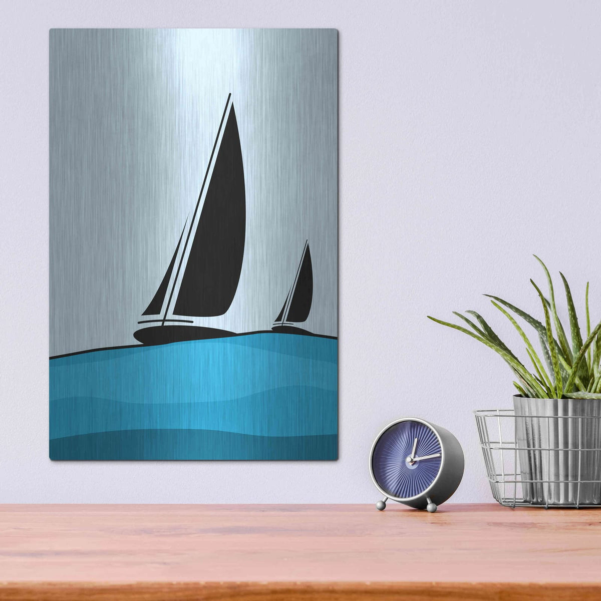 'Sailing' by Ayse – Metal Wall Art, 12x16 room view