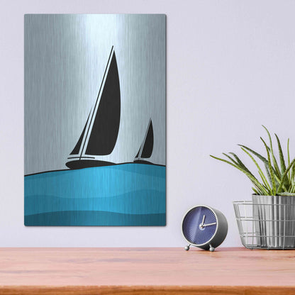 Luxe Metal Art 'Sailing' by Ayse, Metal Wall Art,12x16